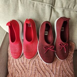 Fitflop Vibrant Red Knit Sneakers